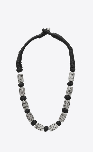 FOLK necklace with silver-toned metal beads